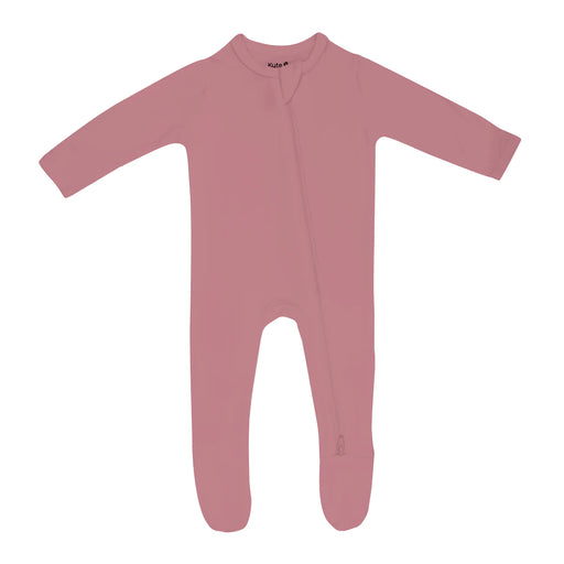 caption-Dusty Rose Zippered Footie