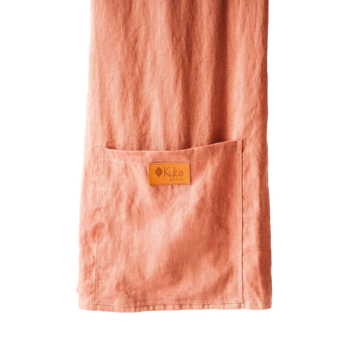 caption-Kyte Baby Linen Ring Sling - Redwood with Rose Gold Rings