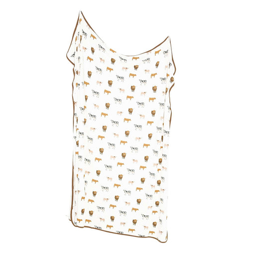 Baby blanket with animal pattern on a white background