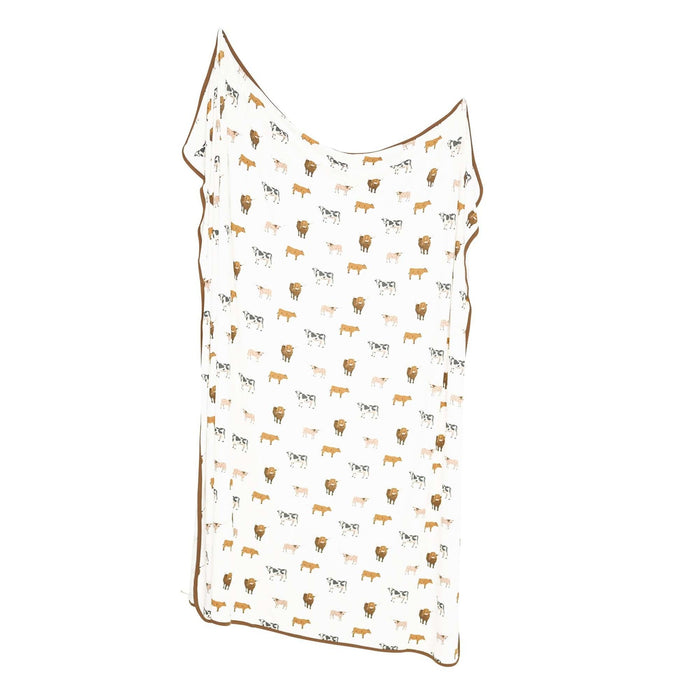 Baby blanket with animal pattern on a white background
