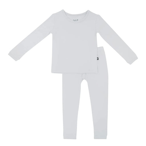 Grey children's pajama set on a white background