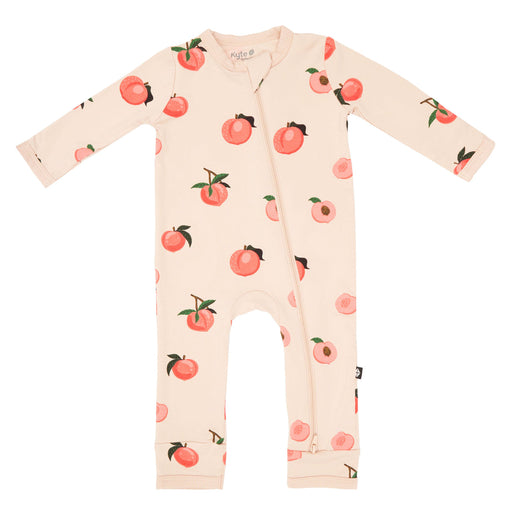 caption-Kyte Baby Print Peach Zippered Romper