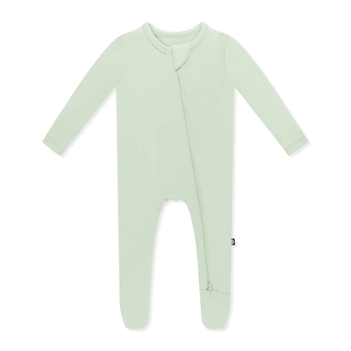 Light green baby onesie on a white background