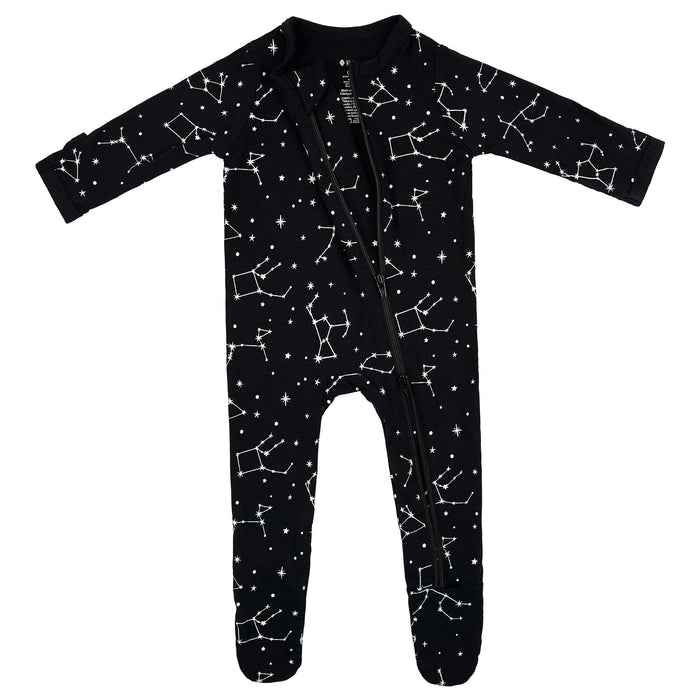 caption-Midnight Constellation Kyte Baby Zippered Footie 