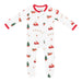 Kyte Children's onesie with Christmas-themed pattern on a white background