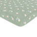 Fitted sheet with goose pattern on a green background
