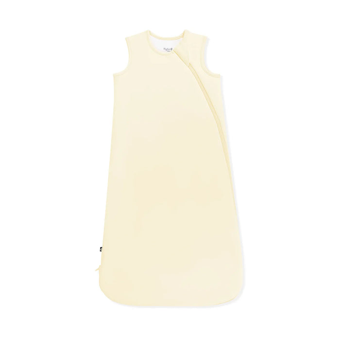 Yellow baby sleeping bag on a white background