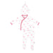 White baby newborn set in bamboo with pink bow pattern on a white background