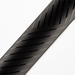 Close-up of a black stroller tire with tread pattern on a white background