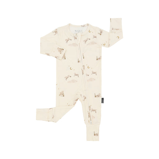 Belan.J Bamboo Footless Zippered Sleeper with Foldover Cuffs - Farm - Nurtured