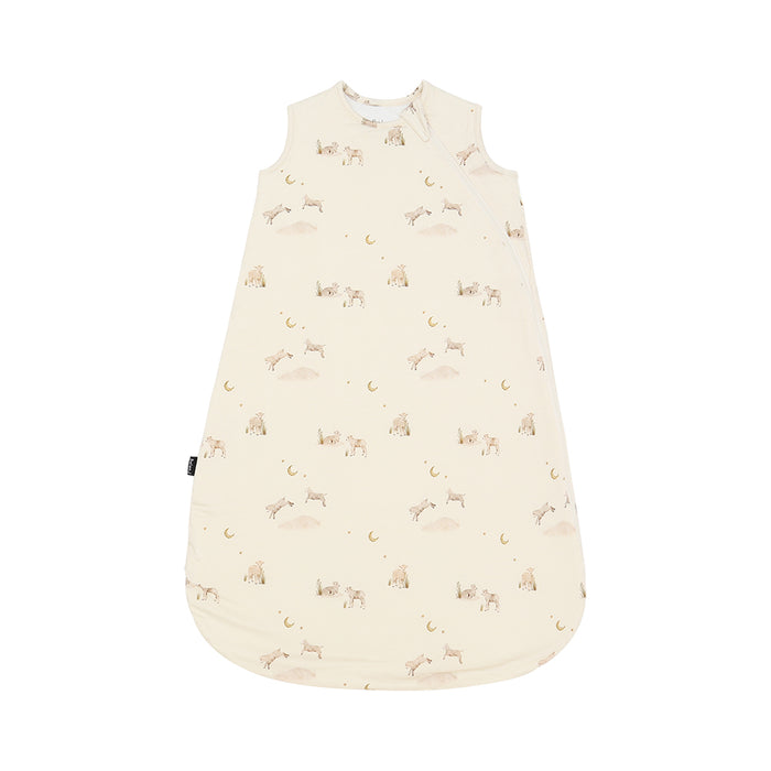 Belan.J Little Lambs sleep sack with animal pattern on a white background