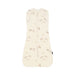 Baby swaddle sleep bag with animal lamb pattern on a white background