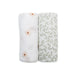 caption-Lulujo Daisy and Greenery Blanket 2 pack of Swaddles