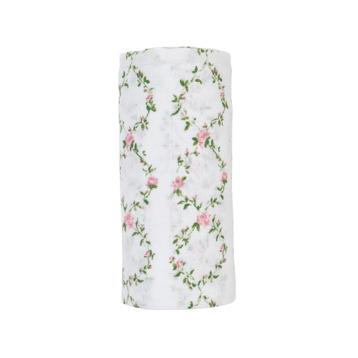 Lulujo Cotton Swaddle - Rose Trellis - Nurtured
