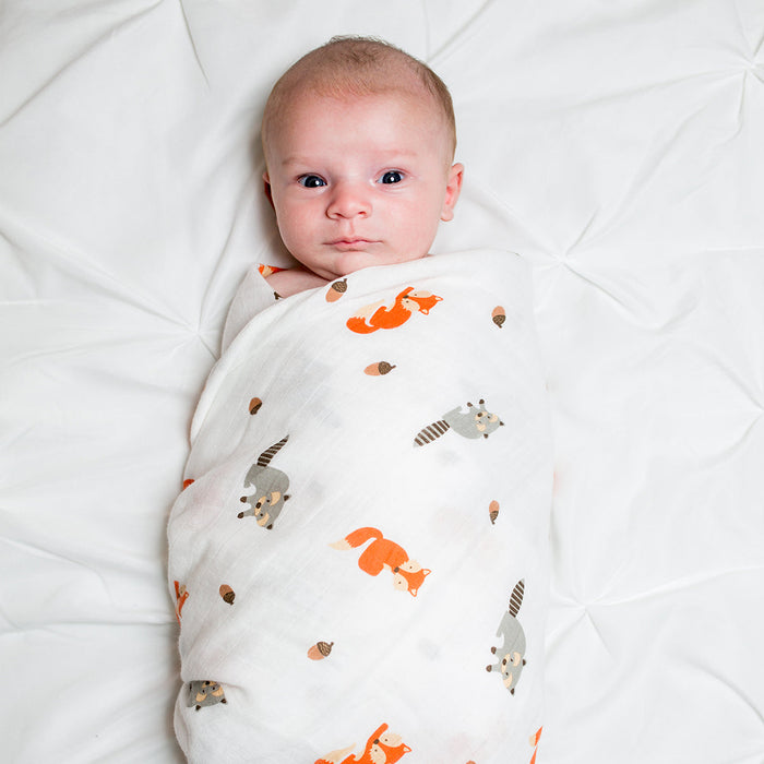 Lulujo Forest Friends Oversized Cotton Swaddle - 47 x 47 inch