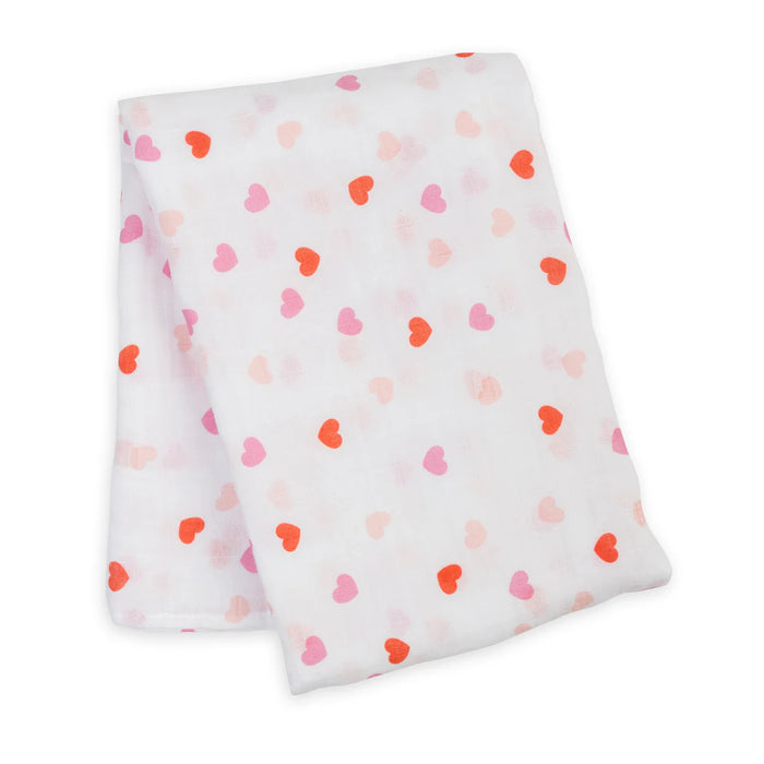 Lulujo Hearts Cotton Swaddle - Nurtured