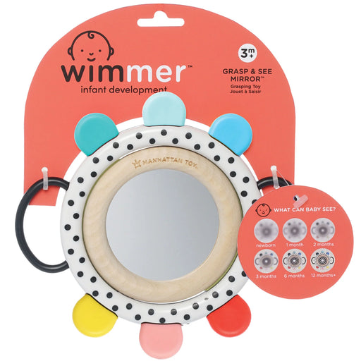 Wimmer infant development toy with mirror and colorful edges on a white background
