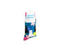 Pair of socks with cat and flower design on a white background