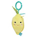 Plush lemon toy with a face on a white background