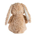 Plush toy rabbit with beige fur and white ears on a white background