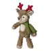 stuffed reindeer with red antlers on a white background
