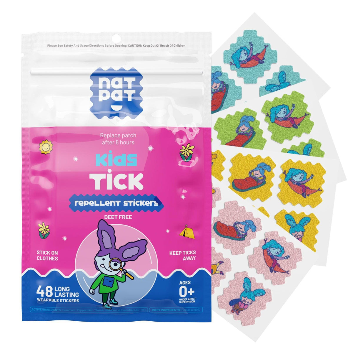 Kid's Tick Repellent Stickers - Pack of 24 | Nurtured