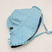 Blue and white checkered sun hat on a light gray background