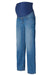 Blue maternity jeans on a white background