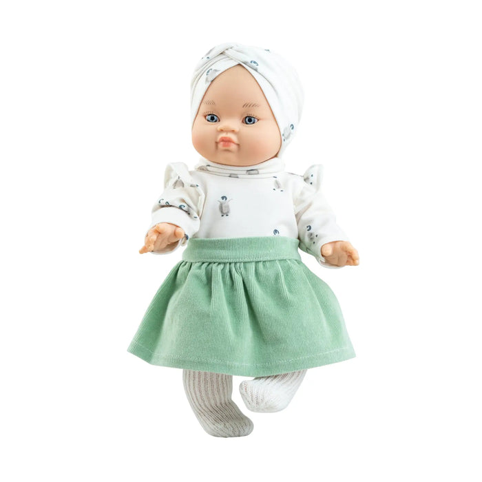 Johana Baby Doll in Penguin Shirt and Green Skirt - Boxed