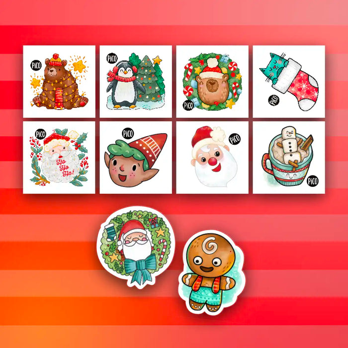 Pico Mini Christmas Tattoo and Sticker Gift Set