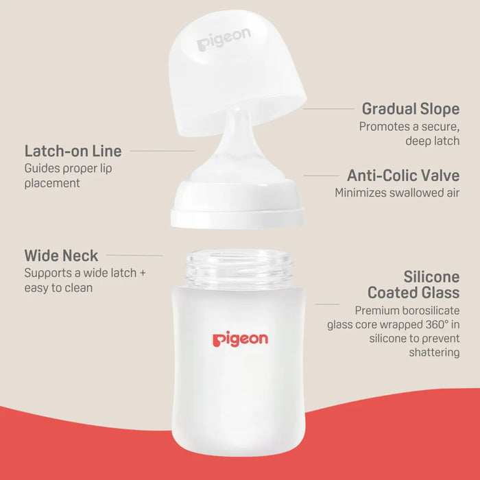 Pigeon 2-Pack Silicone Glass Bottle