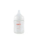 Clear baby bottle with red markings and 'Pigeon' branding on a white background