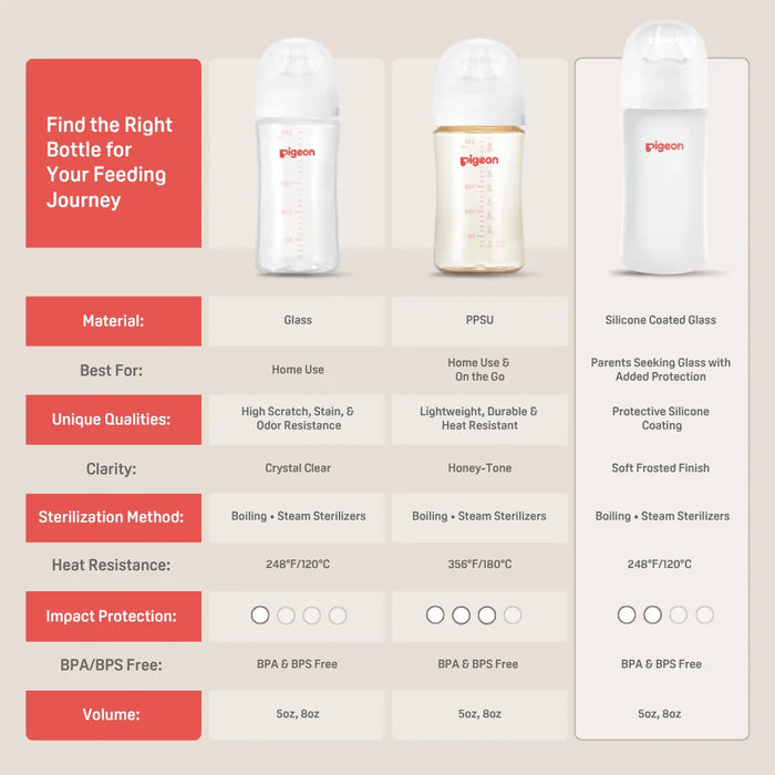 Pigeon 2-Pack Silicone Glass Bottle