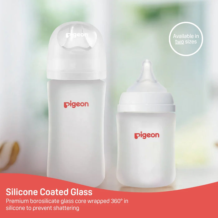 Pigeon 2-Pack Silicone Glass Bottle