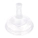 Clear silicone bottle top on a white background