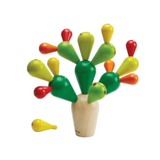 a balancing cactus wooden toy game