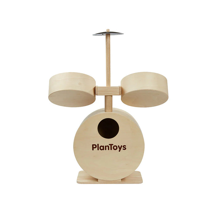 Wooden birdhouse with 'PlanToys' branding on a white background