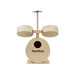 Wooden birdhouse with 'PlanToys' branding on a white background