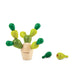 Toy cactus with green and lime green shapes on a white background, featuring the PlanToys brand.