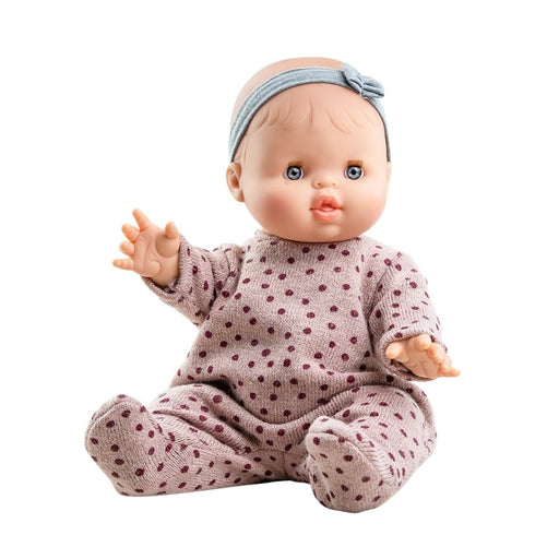 caption-Baby Doll with moveable arms and legs - Polka Dot PJ clothing
