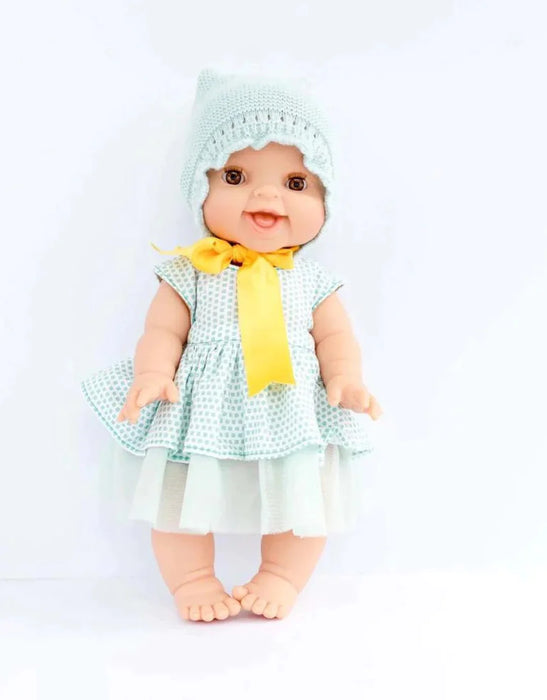 Paola Reina Doll Clothing - Turquoise Bonnet with Dress