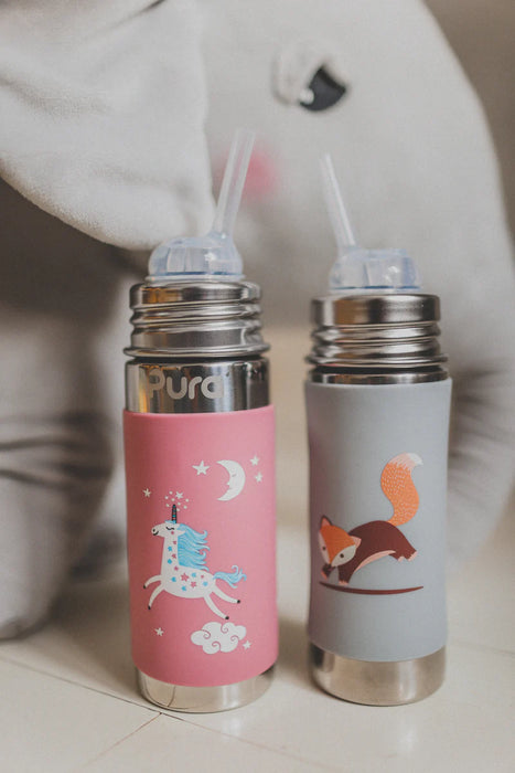 Pura 325ml Stainless Steel Straw Bottle