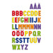 Colorful magnetic alphabet letters on a white background