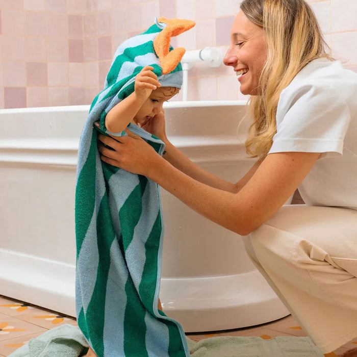 Striped Cotton Hooded Towel
