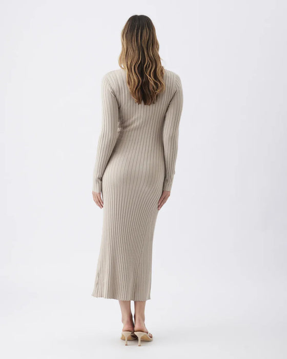 Eden Knit Maternity and Nursing Dress - Stone