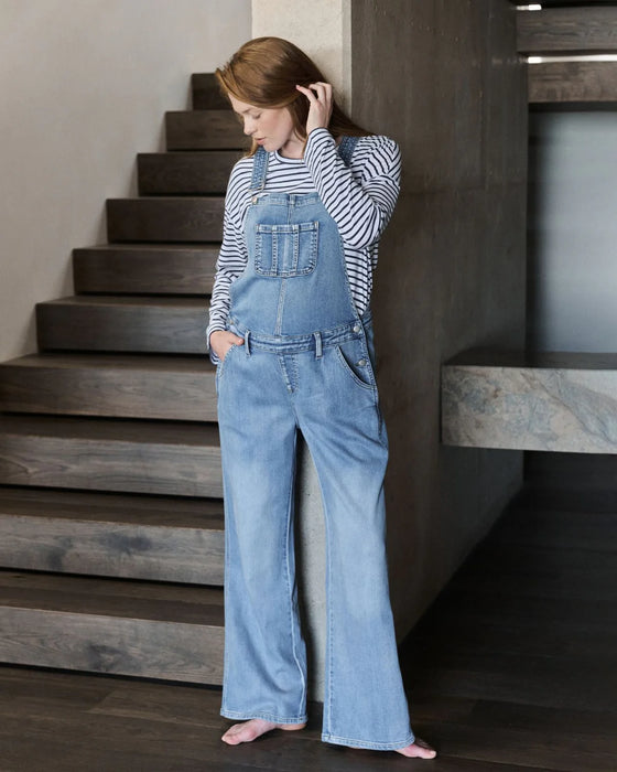 Ripe Maternity Parker Denim Overalls with Wide Leg