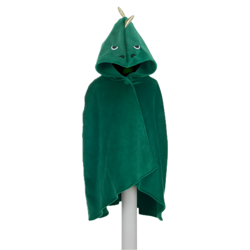 Green hooded towel with cartoon face and ears on a white background