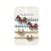 Set of hair accessories with horse and horseshoe designs on a Rockahula branded card.