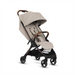 Beige stroller with brown accents on a white background