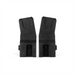 Two black car seat adapters on a white background